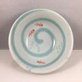 Japanese Rice Soup Bowl 5.25"D Porcelain Kingyo Goldfish Swirls, Made in Japan