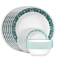 Corelle Penelope 18-Piece Emerald Green Glass Dinnerware Set Service for 6