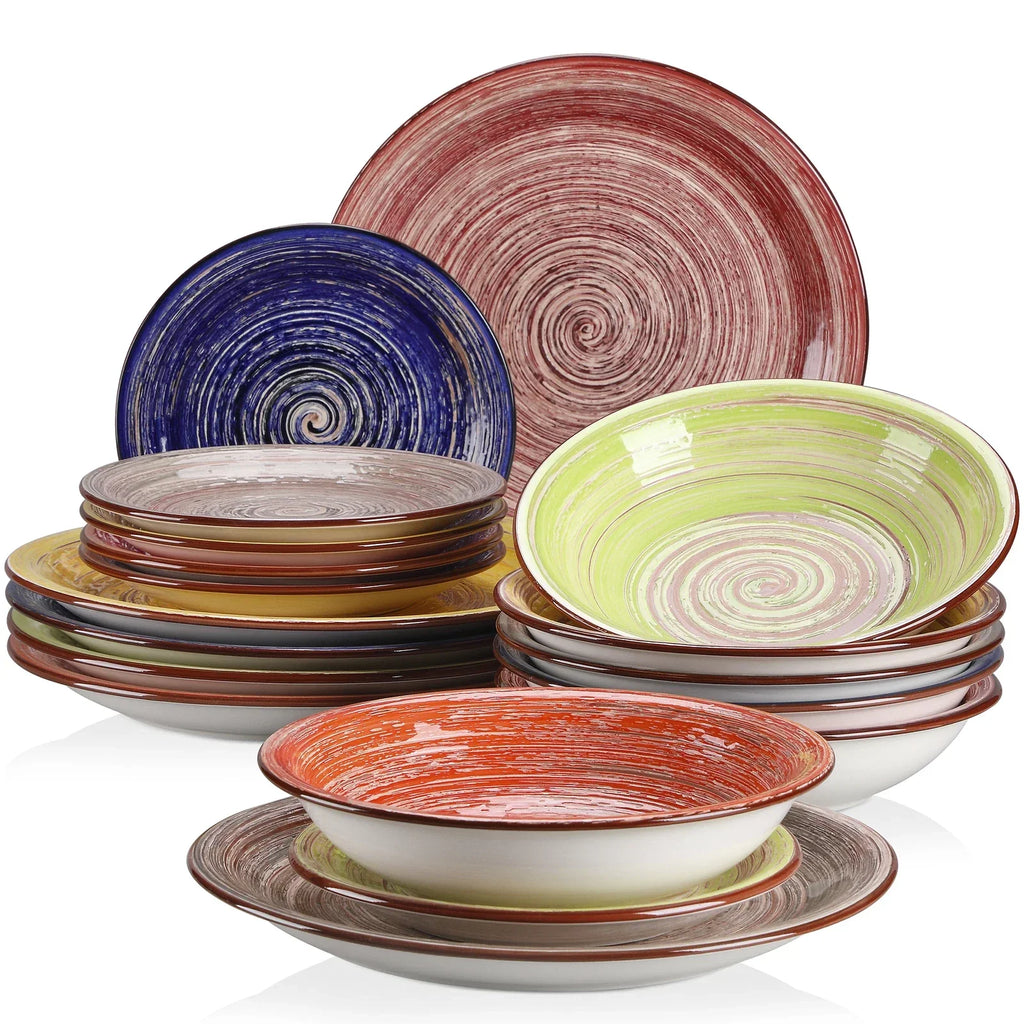 vancasso ALBERO Dinnerware Set 18-Piece Stoneware Plates Set Service for 6